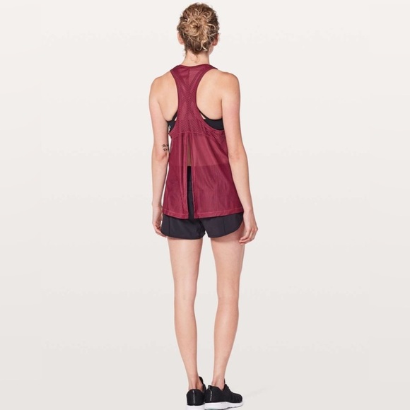 Lululemon Miles Ahead Mesh Tie Open Back Workout Gym Yoga Tank Top - Picture 4 of 8